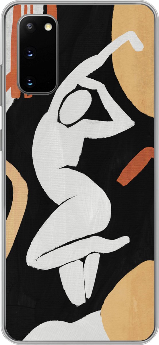 Telefoonhoesje Geschikt voor Samsung Galaxy S20 hoesje - Vrouw - Silhouette - Grijs - Siliconen Telefoonhoesje Telefoonhoesje