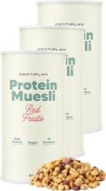 Protiplan | Protein Muesli Rode Bessen | 3 Stuks | 3 x 450 gram | Perfect voor een koolhydraatarm ontbijt of lunch