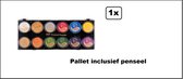 PXP Pressed powder palet pearl colours 12 x 5 gram - inclusief penseel - Schmink thema feest carnaval party evenement