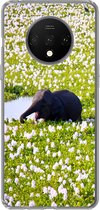 Geschikt voor OnePlus 7T hoesje - Olifant - Water - Planten - Groen - Natuur - Dieren - Siliconen Telefoonhoesje