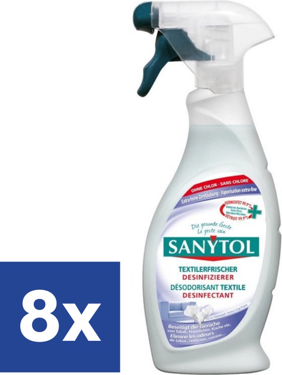 Sanytol Desinfecterende textielverfrisser Antibacterieel (Voordeelverpakking) - 8 x 500 ml