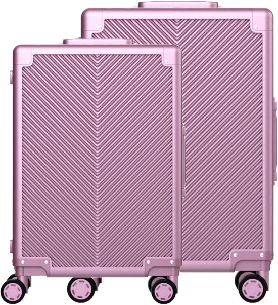 TSA Slot 4 Wielen Multifunctioneel Aluminium Frame Koffer · Incheck Reiskoffer · Bekerhouder · Telefoonhouder · Telescopische Handgreep · 4 Wielen · TSA Slot · Ideaal Voor Zaken én Reis (L-73 Cm, Zilver Koffer Wielen