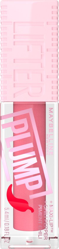 Maybelline - Lifter Plump - Lip Plumping lipgloss - langdurig vollere lippen - verwarmende sensatie met 5% Maxi-Lip™ en chilipeper - Blush Blaze - 5,4 ml
