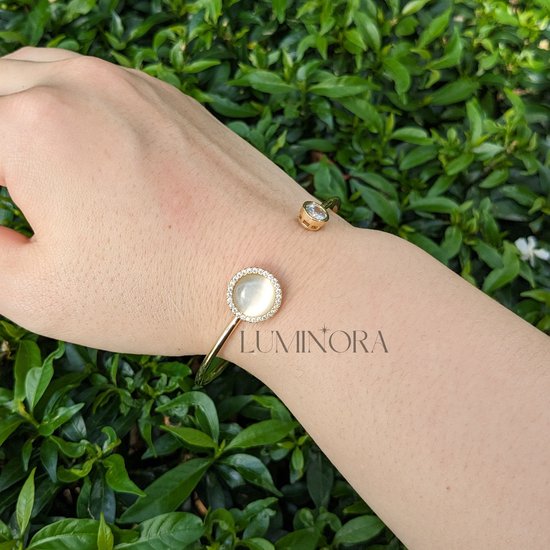Luminora Opal Armband - Fidget Armband Kattenoog Edelsteen - Anxiety Armband - Spinner Armband - Wellness Sieraden - Luminora Wellness Juwelier