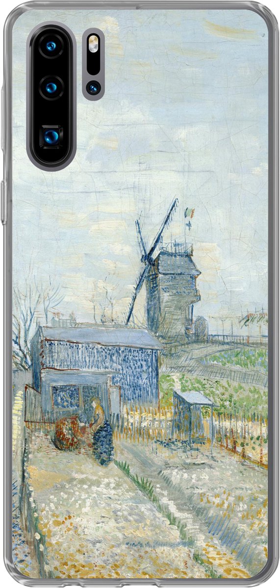 Telefoonhoesje Geschikt voor Huawei P30 Pro hoesje - Montmartre: molens en moestuinen - Vincent van Gogh - Siliconen Telefoonhoesje Telefoonhoesje