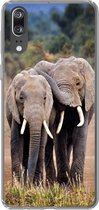 Telefoonhoesje Geschikt voor Huawei P20 hoesje - Olifant - Dieren - Bomen - Natuur - Siliconen Telefoonhoesje