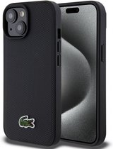 Lacoste Iconic Petit Pique Back Case (geschikt voor Magsafe) - Apple iPhone 15 (6.1") - Zwart