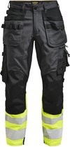 Jobman 2134 Hi-Vis Stretch Trousers Core HP 65213419 - Donkergrijs/Geel - C152