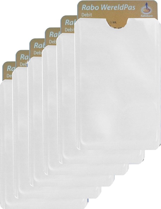 6x protège-cartes bancaires RFID - Card Holder Soft - Anti-Skimming - Wit - Livraison Gratuite