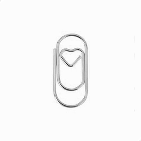 Foto: Mini paperclip hartje 20 mm zilver 100 stuks