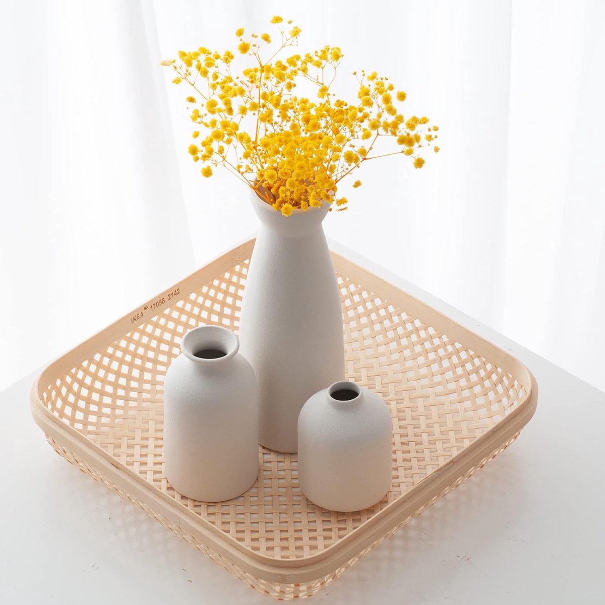 Marineblauwe keramische knopvazen set van 6 - kleine, waterdichte, moderne boho-decoratie voor tafel, kantoor, woonkamer, boerderij - matblauwe decoratieve bloemenvazen voor thuis, middelpunt