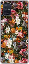 Geschikt voor Samsung Galaxy A71 hoesje - Bloemen - Vlinder - Design - Kunst - Abstract - Schilderij - Oude meesters - Siliconen Telefoonhoesje