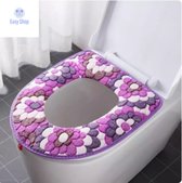 Housse de siège de toilette - Siège de toilette doux - Housse de siège de toilette - Housse de siège de toilette - Réutilisable - Lavable - Housse de siège de toilette violette avec motif floral
