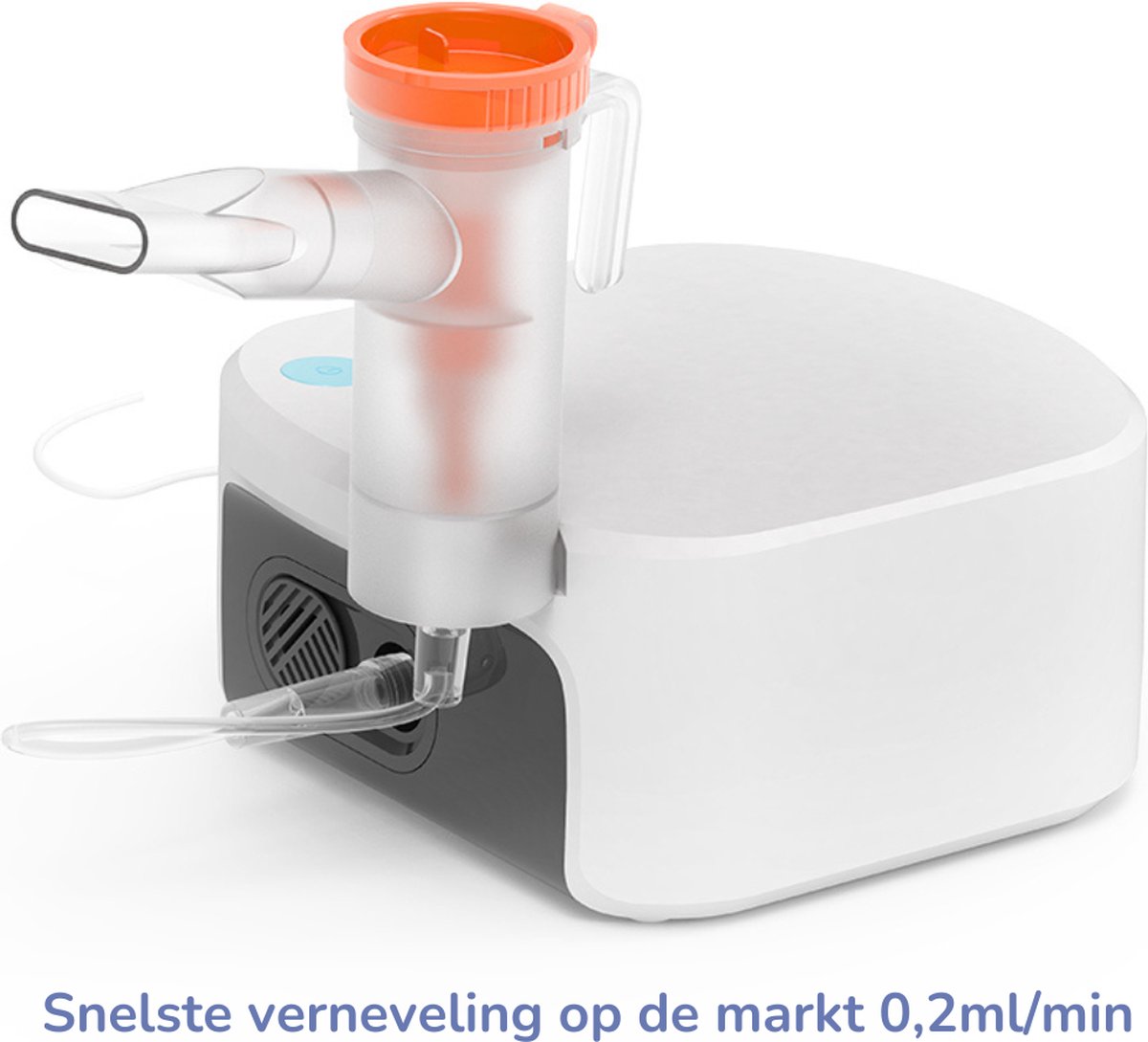 Inhalator - Vernevelaar - Aerosoltoestel - Voor kinderen en volwassenen - Medisch product - Korte inhalatietijd - Hoge vernevelingprestatie 0.2ml/min - Incl. maskers