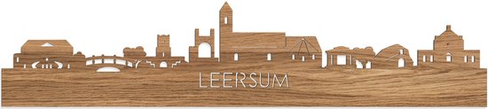 Skyline Leersum Eikenhout - 80 cm - Woondecoratie - Wanddecoratie - Meer steden beschikbaar - Woonkamer idee - City Art - Steden kunst - Cadeau voor hem - Cadeau voor haar - Jubileum - Trouwerij - WoodWideCities