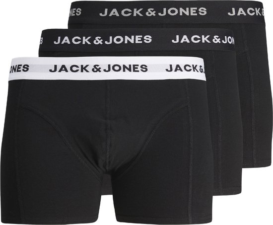 JACK & JONES Jacsolid trunks (3-pack) - heren boxers normale - zwart - Maat: