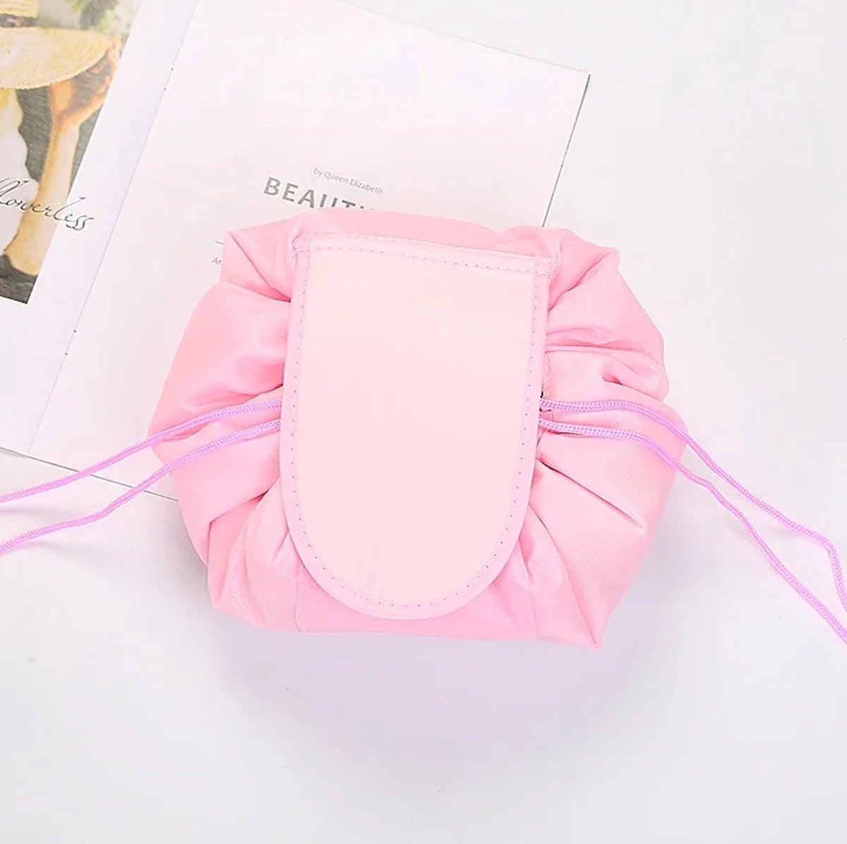 Without Lemon - Magic Travel Pouch Make-up Tas - TikTok - Reistas - Pouch - Cosmetic Opberg Tas - Make-up Opbergsysteem - Make-up Toilettas - Reistas - Cosmetica Accessoires Organiser - Handige Toilettas - Roze