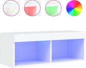 vidaXL - Tv-meubel - met - LED-verlichting - 80x30x30 - cm - wit