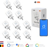 10 stuks - Slimme Stekker - WiFi - Smart Plug - Google Home & Amazon Alexa - Tijdschakelaar & Energiemeter via Smartphone App - Smart Home