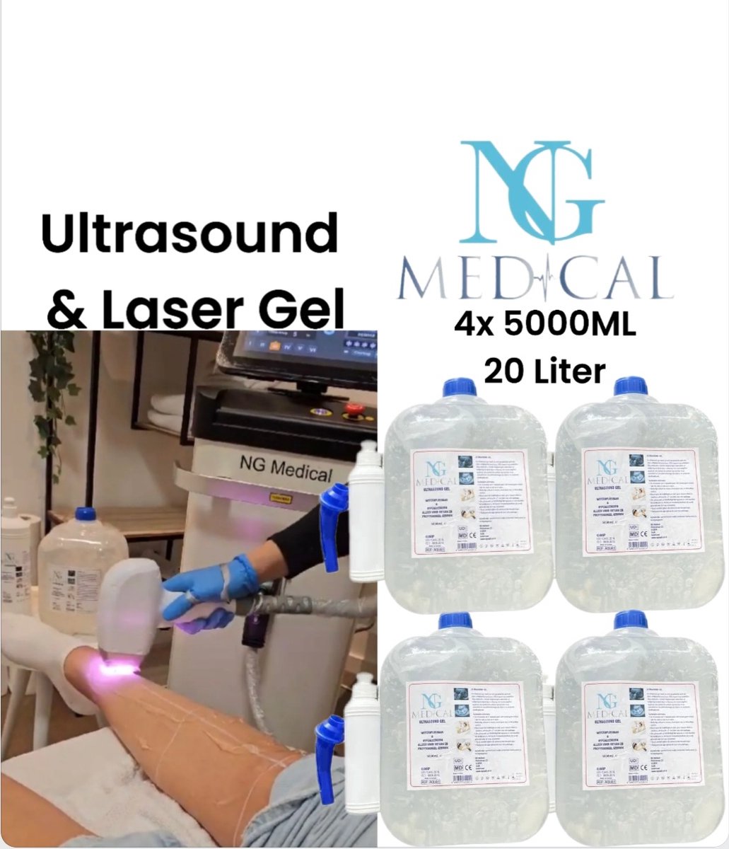 ULTRASOUND GEL Premium ( echo gel . laser gel ) - NG Medical - 4 x 5000ML - Totaal 20 L Premium Ultrasound Gel