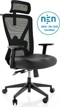Backerz® Ergonomische Bureaustoel voor Volwassenen Volledig Verstelbaar - NEN-EN1335 gecertificeerd - Office Chair - Gamestoel - Motion Mesh, Zwart