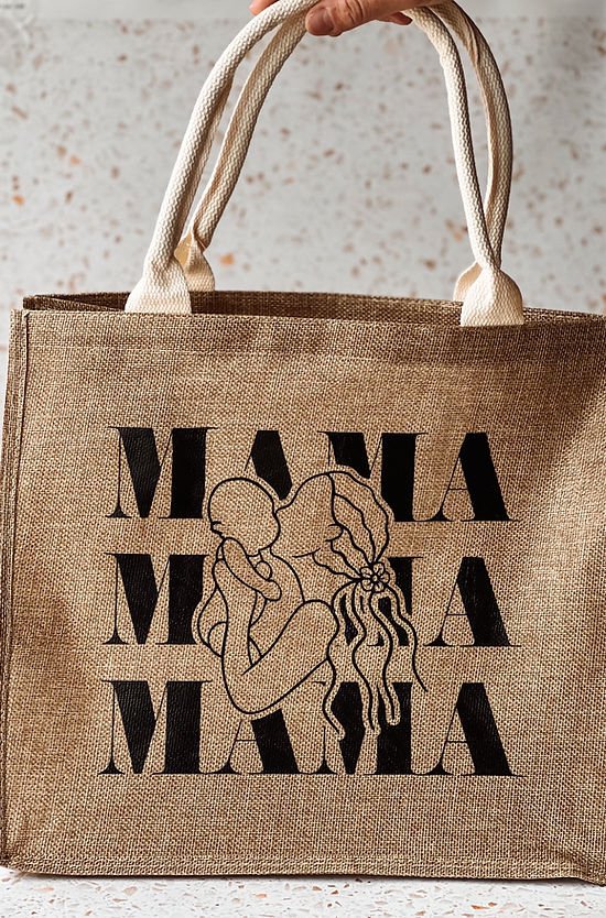 Shopper - Tas - Mama illustratie - Jute - Cadeau voor haar - Valentijn