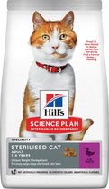 6x Hill's Science Plan Sterilized Cat Nourriture pour chat adulte au canard 1,5 kg