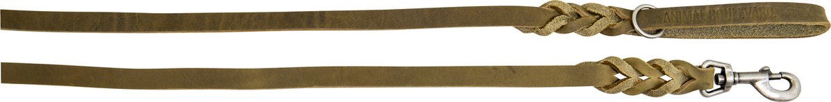 Animal Boulevard Ab30175 - Hals- En Leibanden - Hond - Ab Country Leather Gevlochten Leiband Olijf-16mmx130cm - Maat: 16mmx130cm - 198632