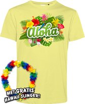 T-shirt Aloha | Les meilleurs en concert 2024 | Club Tropicana | Chemise hawaïenne | Vêtements Ibiza | Jaune pâle | taille XS