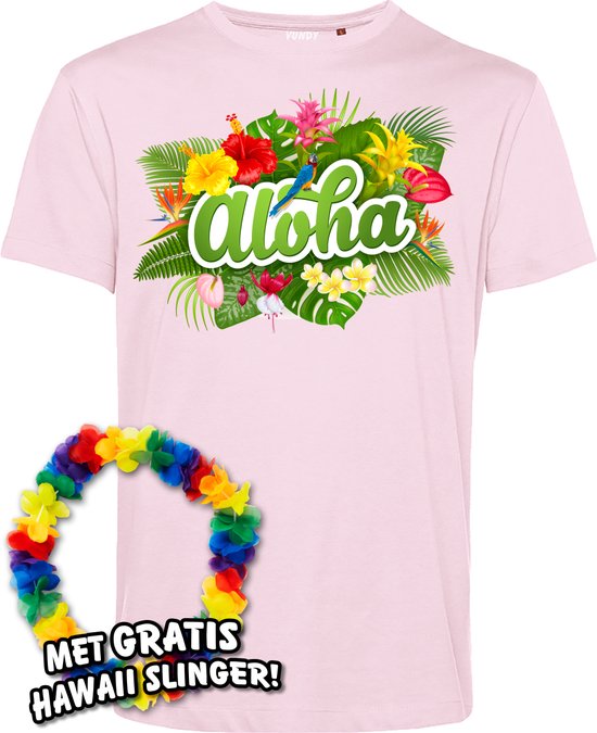 T-shirt Aloha | Toppers in Concert 2024 | Club Tropicana | Hawaii Shirt | Ibiza Kleding | Lichtroze | maat L