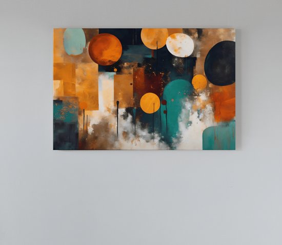 Canvas Schilderij - Abstract - Kleuren - Modern - Wanddecoratie - 60x40x2 cm