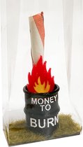 Kadogeld.nl - Money To Burn - Olievat met vlam - Orgineel - Geld - Cadeau - Geven