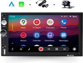 Boscer® Autoradio 2Din Universeel - Android 13 - Apple Carplay & Android Auto (Draadloos) - 7 Inch HD Touchscreen - 2+64GB - GPS Navigatiesysteem - USB, Aux, SD, Bluetooth - MP5 - Achteruitrijcamera & Microfoon
