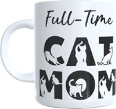 Koffie beker - thee mok tekst full time cat mom