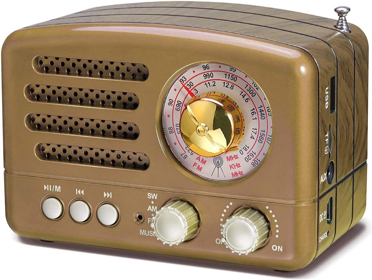 Draagbaar Radiostation op Batterijen - FM/AM - Bluetooth - Instelknop - LCD-display