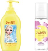 Zwitsal - Disney Frozen - Anti Klit Shampoo 400 ml + Body Mist Pink 150 ml