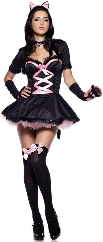 CATGIRL - Cosplay kostuum - kat - Sexy Kat - One-Size - Black/Pink