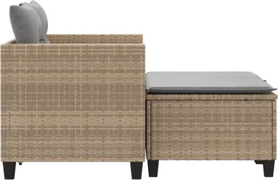 vidaXL-Tuinbank-2-zits-met-voetenbanken-poly-rattan-beige