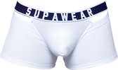 Supawear Ribbed Slashed Trunk White - MAAT XXL - Heren Ondergoed - Boxershort voor Man - Mannen Boxershort