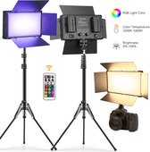 Luminex Pro RGB U800- studiolamp - fotografie accessoires - statief 2 m - bluetooth afstandsbediening - beter dan ringlamp - softbox studiolamp 3200k tot 5600k - 50 W - Studio lamp