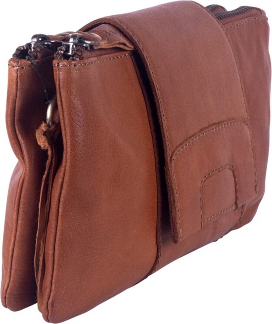 Bag2Bag model Erice Clutch- schoudertas kleur Cognac