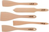 5-delige set van houten spatels - braadspatel / bakschep met spitse spatel / crêpes-spatel - keukengerei