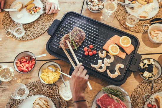 Severin PG 8564, Plancha - Tafelgrill - glad en geribbeld oppervlak - binnen en buiten - 230 °C van Severin — afbeelding 4