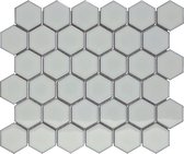 The Mosaic Factory Barcelona mozaïektegel 5.1x5.9x0.6cm wandtegel voor binnen en buiten hexagon porselein licht grijs