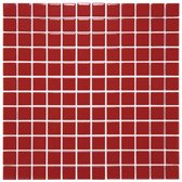 The Mosaic Factory Barcelona - Wandtegels - Mozaïektegel - 30x30x0.6cm - Rood - Glans - 0.9m²/10 Stuks