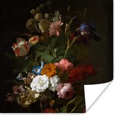 Poster Vaas met bloemen - Schilderij van Rachel Ruysch - 75x75 cm