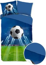 Good Morning Dekbedovertrek "Goal" - Blauw - (140x220 cm)