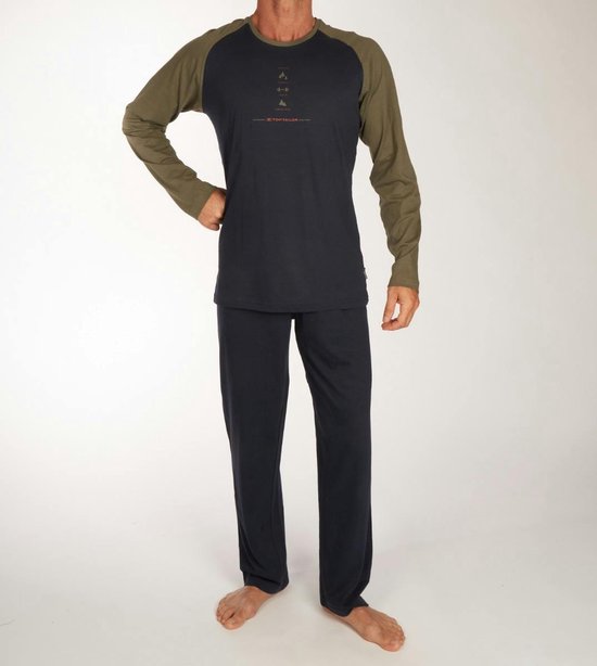 Tom Tailor Pyjama lange broek - 638 Blue - maat M (M) - Heren Volwassenen - 100% katoen- 71343-4009-638-M