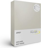 Sleepnight Hoeslaken - Jersey - (hoekhoogte 30 cm ) gris - B 160 x L 200 cm - Lits-jumeaux Strijkvrij - Geschikt voor Standaard Matras/Boxspring/Matras + Topper - 517163-B 160 x L 200 cm