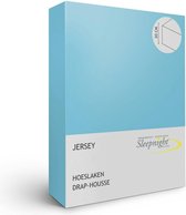 Sleepnight Hoeslaken - Jersey - (hoekhoogte 30 cm ) turquoise - B 180 x L 200 cm - Lits-jumeaux Strijkvrij - Geschikt voor Standaard Matras/Boxspring/Matras + Topper - 843248-B 180 x L 200 cm
